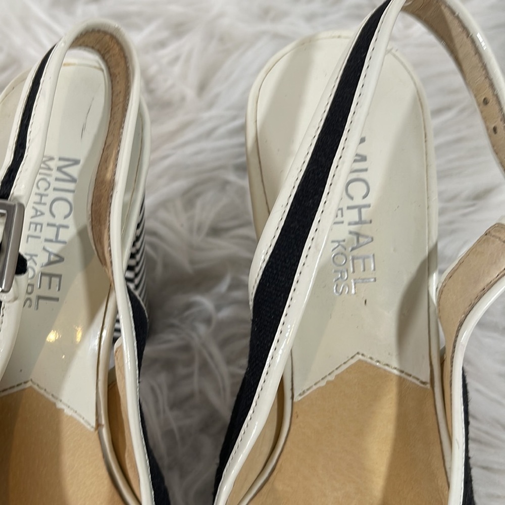 Michael Michael Kors Sofia Sling Backs Canvas/Lea… - image 4